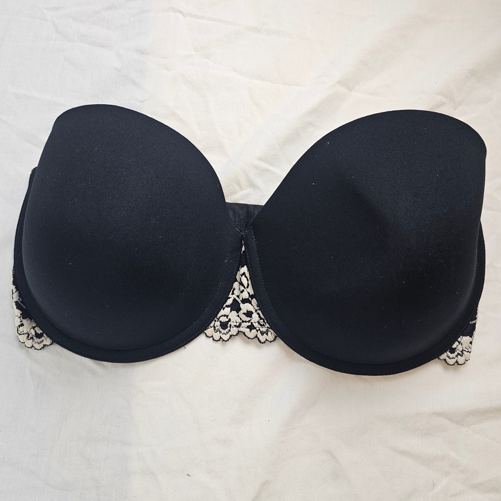 Wacoal 854191 Red Carpet Strapless Underwire Bra Black Lace 34DD